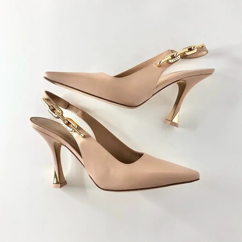 NIB Louis Vuitton Sparkle Slingback Pointed Toe Pumps 37 - Picture 4 of 11